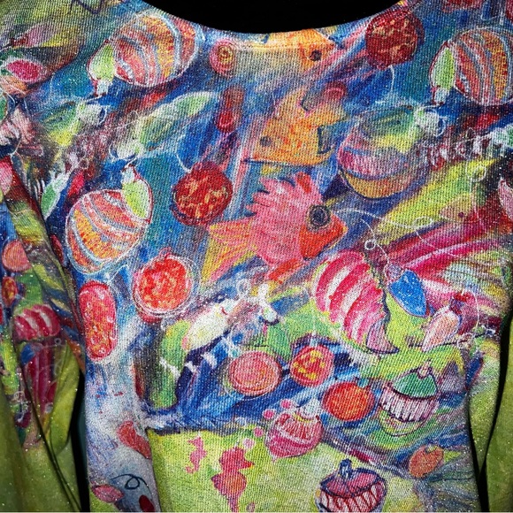 Leona Lovegrove Christmas Palms ugly Christmas sweater - Picture 3 of 4